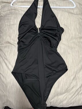 Women's Black Halter Bodysuit One-Piece